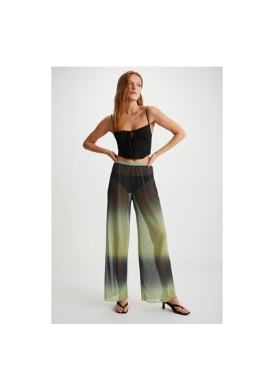 101Dzyn Siyah Ve Yeşil Kadın Yazlık Tül Kumaş Elbise Modelleri 100