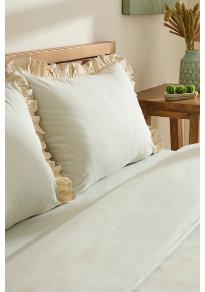 Kaşmir Home Lisa %100 Pamuk Tek Kişilik Nevresim Takımı Offwhite