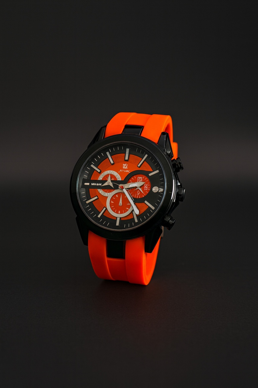 Sportif Model Silikon Erkek Kol Saati Turuncu - 796235128 Siyah