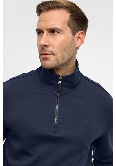 Süvari Lacivert Regular Düz Yarım Balıkçı Yaka Sweatshirt Lacivert
