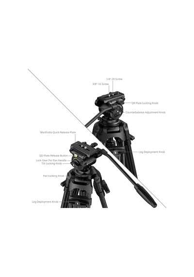Smallrig 5443 Fsd14 Freespeed Ağır Hizmet Tipi Karbon Fiber Tripod