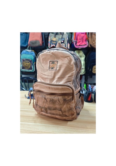 Dark Cotton Rabel Bag Sırt Çantası Açık Kahverengi