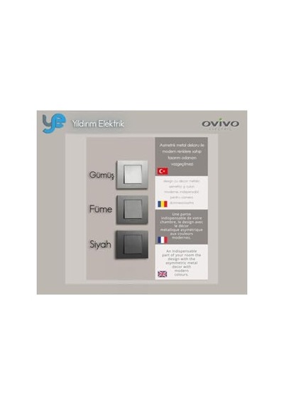 Ovivo Füme Zil + Çerçeve 1 Adet