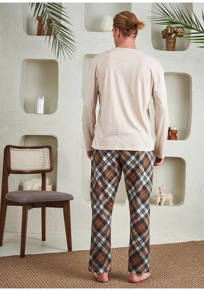 Relax Mode Erkek Patlı Pijama Takım - 10800 Siyah Ekose