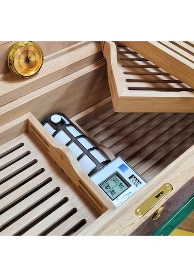Cigarloong Camlı Katlı Humidor Puro Kutusu Tiger Desen 100s Cigarspa Elektronik Nemlendirme