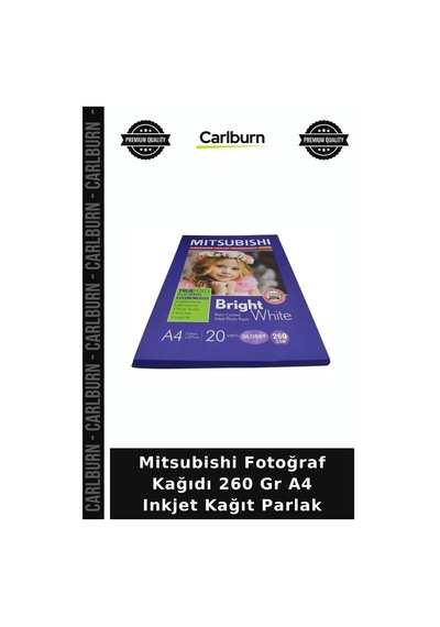 Mitsubishi Fotoğraf Kağıdı 260 Gr A4 Inkjet Kağıt Parlak Belge Düzeni Renkli Baskı Ofis Malzemesi