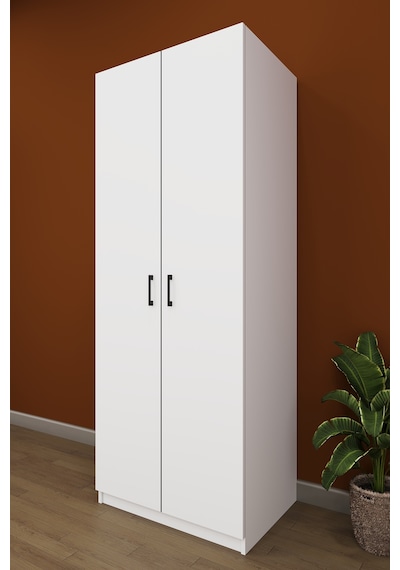 Lüks 2 Kapaklı Çok Amaçlı Yüklük Gardırop %100 Mdf Yatak Yorgan Yastık Saklama Dolabı Yk01 Beyaz