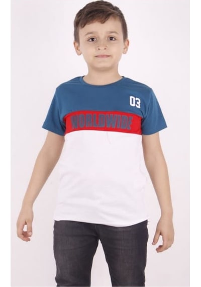 Toontoy Kids Toontoy Erkek Çocuk Worldwıde Yazı Baskılı Tişört Siyah