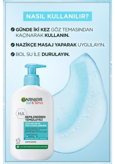 Garnier Saf&Temiz Nemlendiren Yüz Temizleme Jeli 250 ML