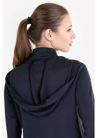 Lescon 23ntbs002109-633 Siyah Kadın Fermuarlı Kapüşonlu Sweatshirt Siyah