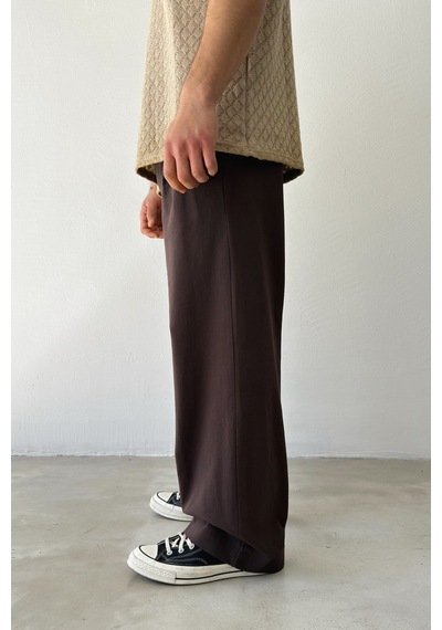 Flaw Basic Baggy Pantolon-29306 Kahverengi