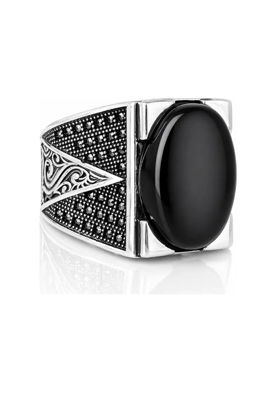 Nur Silver Oniks Gümüş Yüzük - Nur-yz83516