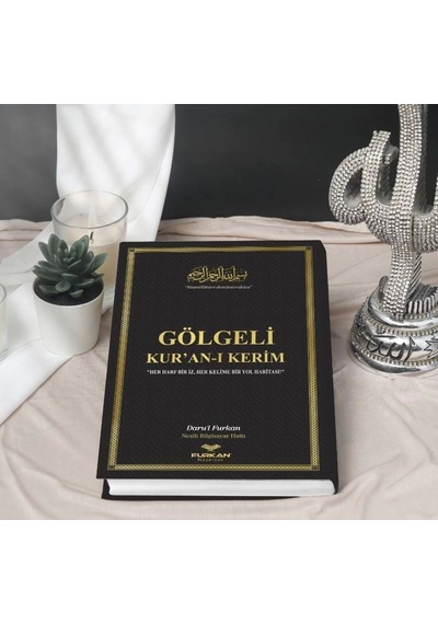 Furkan Neşriyat Gölgeli Kuranı Kerim Ve Yazı Mushafı - Hafızlar İçin Arapça El Yazısı Pratik Kitabı Siyah