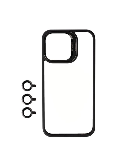 Apple iPhone Uyumlu 15 Pro Max Kılıf Kamera Lens Korumalı Standlı Zore Klon Lensli Kapak