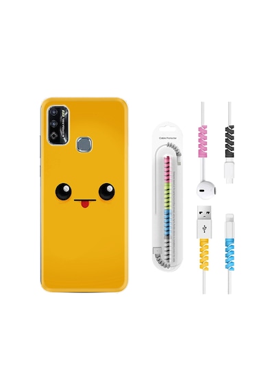 Infinix Hot 9 Play Kılıf Kablo Koruyuculu Yellow Sweet 1817