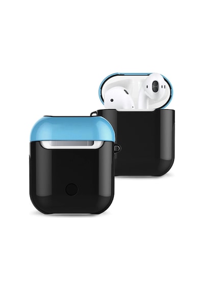 Cosmotex Newface Apple Uyumlu AirPods 2 2.nesil 3in1 Kılıf - Siyah-mavi