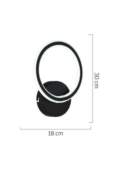 Besta Siyah 102 Watt Duvar Lambası Modern Tasarım Salon Led Aplik Sarı