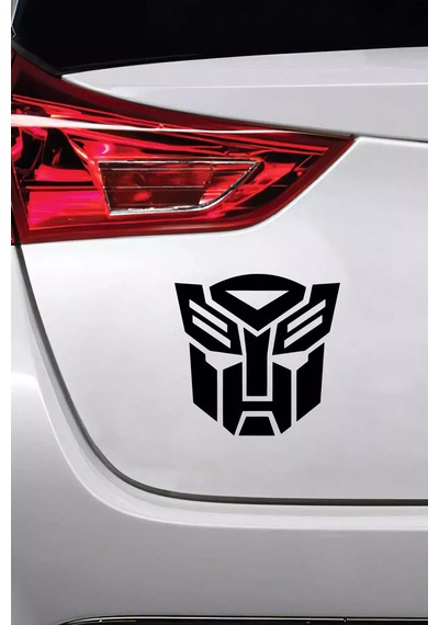 Transformers Kafası Sticker Oto Motor Laptop Duvar Folyo Sticker 20 X 20 Cm