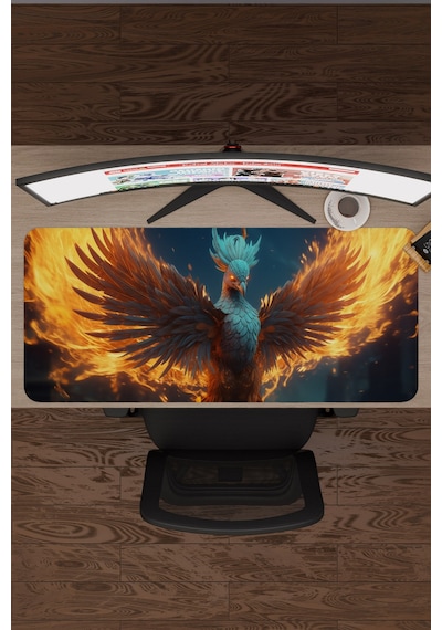 Anka Kuşu Kaymaz Dikişli Kauçuk Oyuncu Mousepad V1 - 90x40 Xxl Gaming Mouse Pad Fare Altlığı