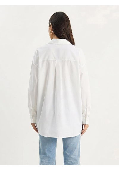 Shade Kadın Gold Düğme Aksesuarlı Poplin Gömlek 7508 60283943 - Beyaz