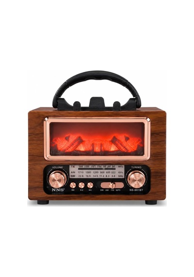 Retro Bluetooth Radyo 1800mah Fm/am/sw Usb Tf Kart Tws Ns-901bt