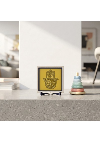 Hamsa Motifli Zarif Dekoratif Obje, Ev Ve Ofisiniz İçin Modern Ve Anlamlı Bir Detay 10x10 Cm