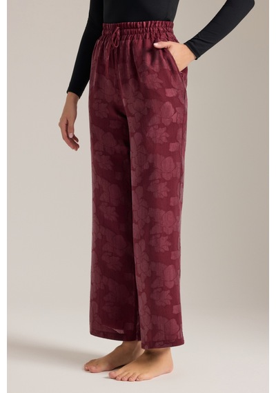 Aker Bordo Dokulu Beli Lastikli Pijama Altı Bordo Bordo