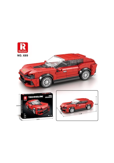 Reobrix Technic 689 Ferrari Purosangue Spor Araba Yaratıcı Yapı Blok Seti Building Blocks - 416 Parça
