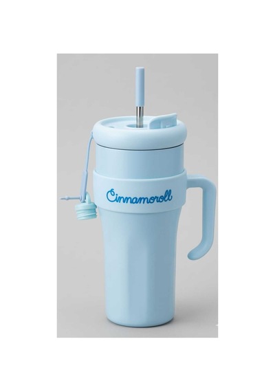 Cinnamoroll Karakter Figürlü Mavi Çelik Pipetli Termos