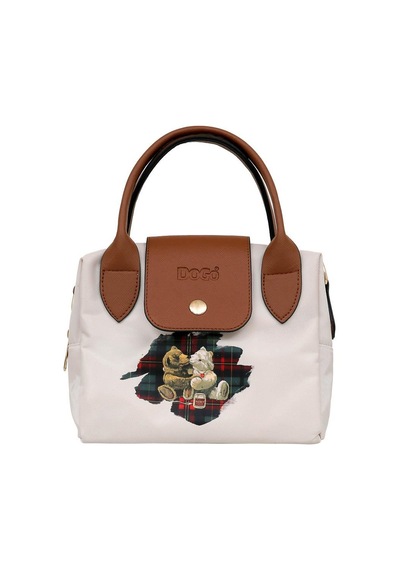 Dogo Kadın Vegan Krem Medium El Çantası - Teddy Bear Tasarım Multicolor