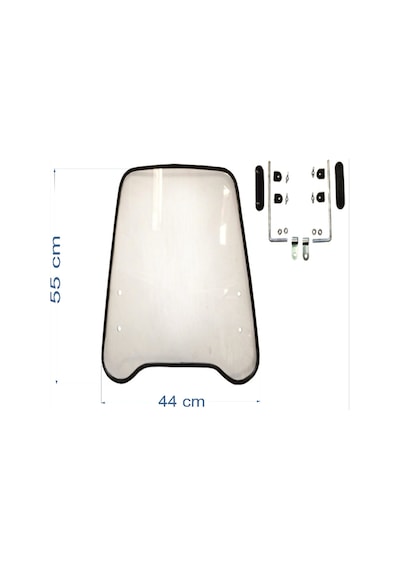 Siperlik Camı Büyük Boy Fitilli 55cm X 44cm X 3mm Scooter Ve Motosiklet İçin