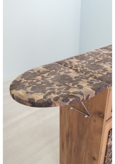 Mistik Home Rose Katlanır Dolaplı Ütü Masası Çam Gövde, Kahverengi Çiçek Desenli Çam/kahverengi