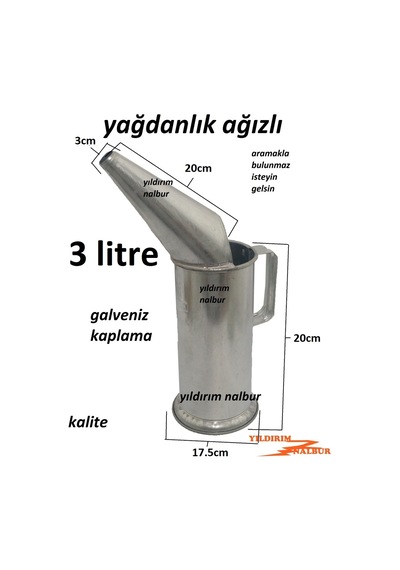 Yağdanlık 3 Litrelik Ağızlı Ağızlı Duble Büyük Boylu Aktarma Kabı