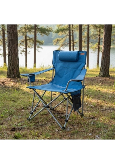 Madfox Chillseat Yastıklı Katlanabilir Kamp Sandalyesi Mavi