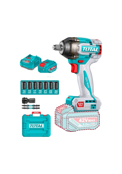 Total TIWLI42602E 42V Akülü Somun Sıkma Makinesi Kömürsüz Motor Li-ion Çift Akü