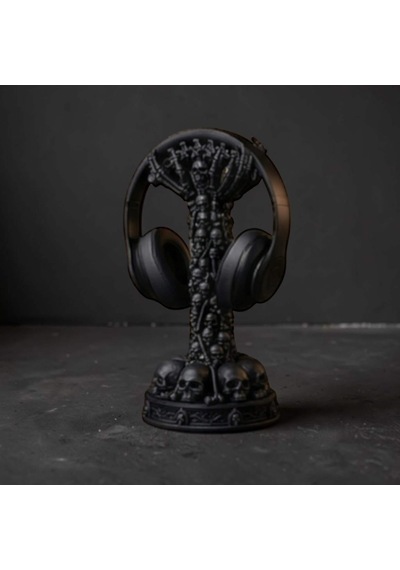Happy3dworld Kafatası Sütun Kulaklık Standı, 3d Baskı Gotik Gaming Dekor