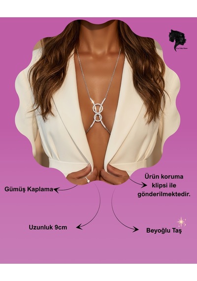 Halka Vücut - Göğüs - Sütyen Zincir Braketi Gümüş