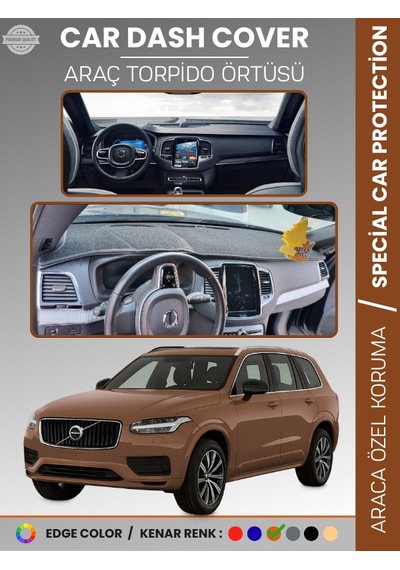Volvo Xc90 Torpido Örtüsü 2015-2024 Torpido Örtüsü Panel Halısı Torpido Koruma Tam Uyum Uv Koruma - 517 Stiloto