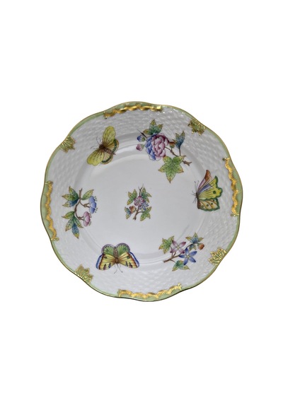 Herend 517 Kraliçe Victoria Vbo El Boyama Porselen Tatlı Tabağı Renkli
