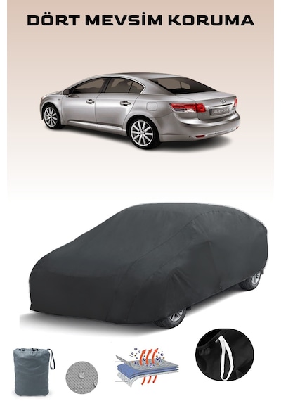 Siyah Toyota Avensis Liftback 2009 - 2011 Araba Brandası, Oto Örtüsü, Araba Çadırı Siyah