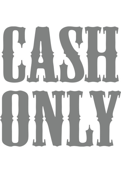 Cash Only Araba Sticker 17x17 Cm Gri