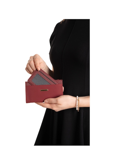 Adelina Bags Kadın Kartlık Detaylı İki Parça İçe Geçmeli Kartlıklı Bordo Cüzdan