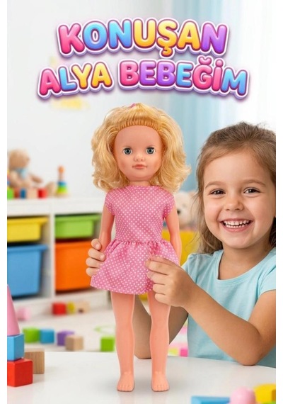 Alya Türkçe Konuşan Etkileşimli Eğitici Oyuncak Bebek 40 Cm Kafası Ve Kolları Et Bebek 1