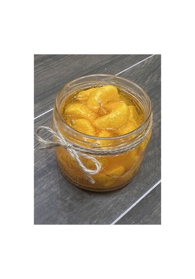Mandalina Reçeli Mum El Yapımı Mandalina Kokulu Turuncu