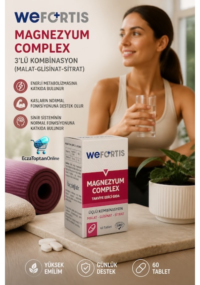 Wefortis Magnezyum Complex -3lü Kombinasyon Malat-glisinat-sitrat 60 Tablet