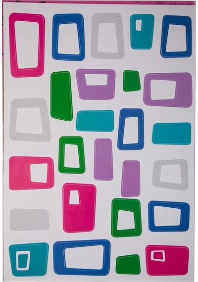 Defter Sticker,laptop Sticker Renkli Kareli Pvc 48x33x0,5cm