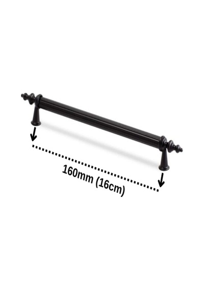Kumru Lüks Siyah Rustik 160mm Metal Dolap Çekmece Kulpu 10 Adet Siyah Siyah