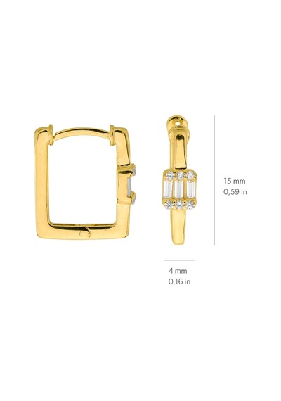 Goldkupe 14 Ayar Modern Baget Halka Altın Küpe 2,10 Gr-3055