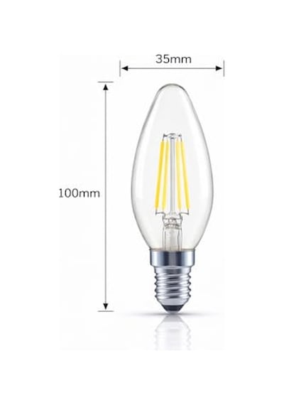 Led Mum Ampul 4w E14 2700k Dimmer Uyumlu 4'lü Paket 470 Lümen Sarı Işık Şeffaf Filament Ampul 40w Eşdeğer Diğer