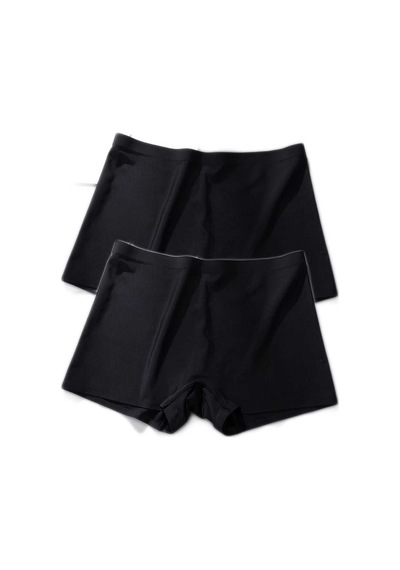 Kadın 2 Adet Dikişsiz Görünmez İz Yapmaz Mini Şort Boxer Siyah Çok Renkli